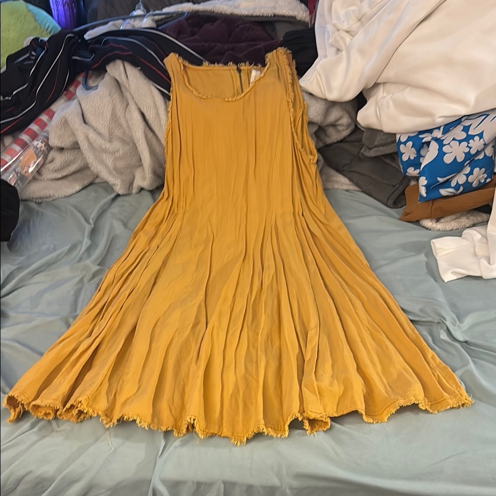 Altar'd State Yellow Pleated Sundress